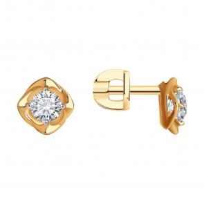 Золотые серьги SOKOLOV с фианитом 027468 фото