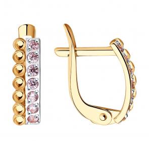 Золотые серьги SOKOLOV с фианитом 027872 фото