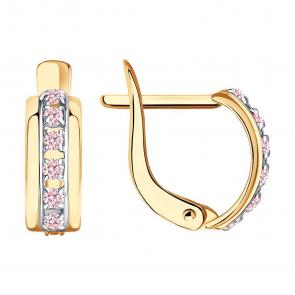 Золотые серьги SOKOLOV с фианитом 027874 фото