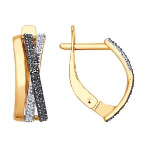 Золотые серьги SOKOLOV с фианитом 027897 фото