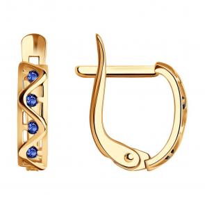 Золотые серьги SOKOLOV с фианитом 027905 фото