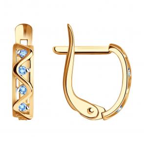 Золотые серьги SOKOLOV с фианитом 027906 фото