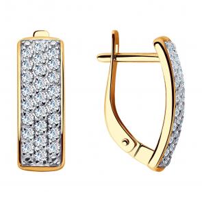 Золотые серьги SOKOLOV с фианитом 028094 фото