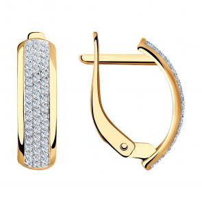 Золотые серьги SOKOLOV с фианитом 028161 фото