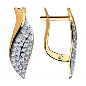 Золотые серьги SOKOLOV с фианитом 028167 фото