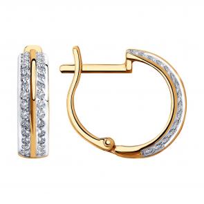 Золотые серьги SOKOLOV с фианитом 028312 фото