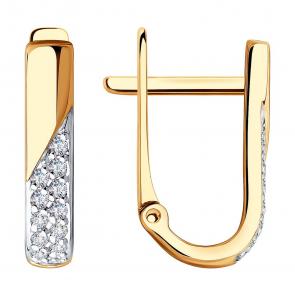 Золотые серьги SOKOLOV с фианитом 028573 фото