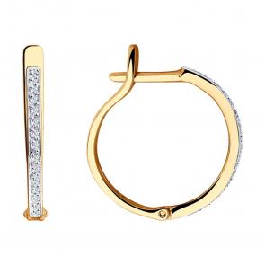 Золотые серьги SOKOLOV с фианитом 028619 фото