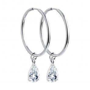 Серьги-трансформеры из белого золота SOKOLOV с фианитом 028673-3 фото