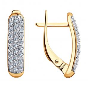 Золотые серьги SOKOLOV с фианитом 028713 фото