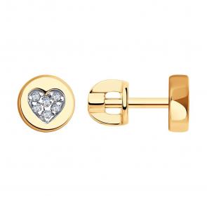 Золотые серьги SOKOLOV с фианитом 028771 фото