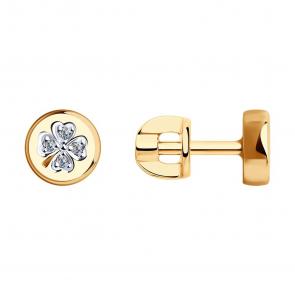 Золотые серьги SOKOLOV с фианитом 028774 фото