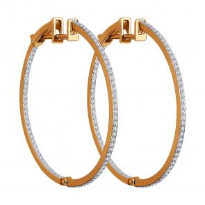 Золотые серьги SOKOLOV с фианитом 029022 фото