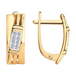 Золотые серьги SOKOLOV с фианитом 029250 фото