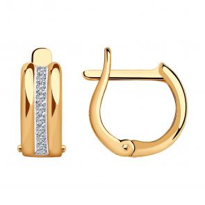 Золотые серьги SOKOLOV с фианитом 029316 фото