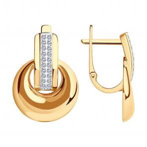 Золотые серьги SOKOLOV с фианитом 029340 фото