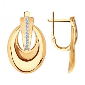 Золотые серьги SOKOLOV с фианитом 029348 фото