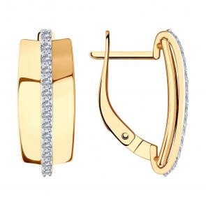 Золотые серьги SOKOLOV с фианитом 029359 фото