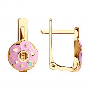 Золотые серьги SOKOLOV с эмалью 029436 фото