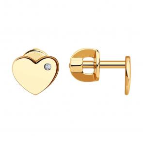 Золотые серьги SOKOLOV с фианитом 029449 фото