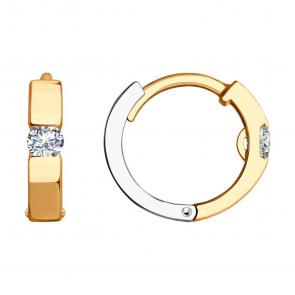 Золотые серьги SOKOLOV с фианитом 029475 фото