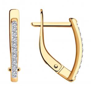 Золотые серьги SOKOLOV с фианитом 029477 фото