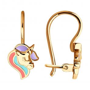 Золотые серьги SOKOLOV с эмалью 029485 фото