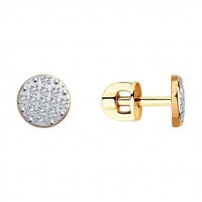 Золотые серьги SOKOLOV с фианитом 029552 фото