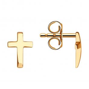 Золотые серьги-кресты SOKOLOV 029560 фото