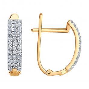 Золотые серьги SOKOLOV с фианитом 029576 фото