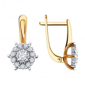 Золотые серьги SOKOLOV с фианитом 029649 фото