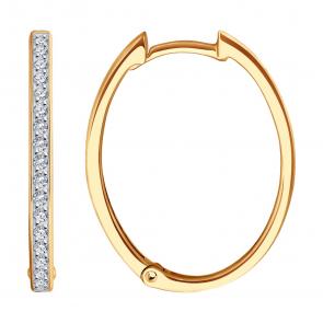 Золотые серьги SOKOLOV с фианитом 029651 фото