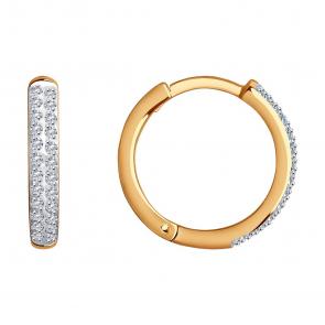 Золотые серьги SOKOLOV с фианитом 029705 фото