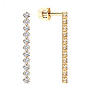 Золотые серьги SOKOLOV с фианитом 029765 фото