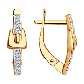 Золотые серьги SOKOLOV с фианитом 029768 фото