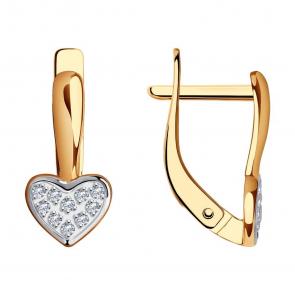 Золотые серьги SOKOLOV с фианитом 029786 фото