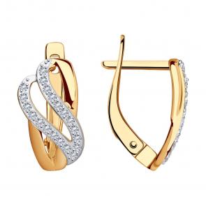 Золотые серьги SOKOLOV с фианитом 029794 фото