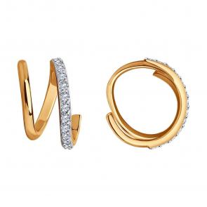 Золотые серьги SOKOLOV с фианитом 029808 фото