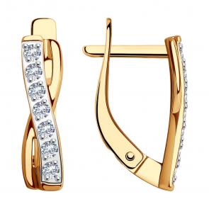 Золотые серьги SOKOLOV с фианитом 029811 фото