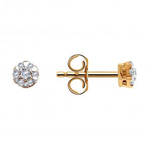 Золотые серьги SOKOLOV с фианитом 029861 фото