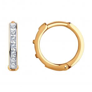 Золотые серьги SOKOLOV с фианитом 029867 фото