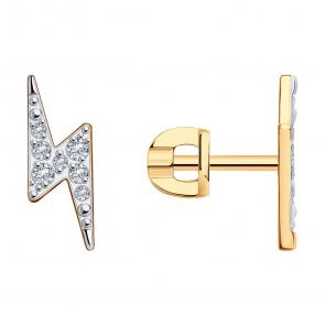 Золотые серьги SOKOLOV с фианитом 029921 фото