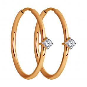 Золотые серьги SOKOLOV с фианитом 029947 фото