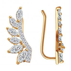 Золотые серьги SOKOLOV с фианитом 029948 фото