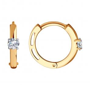 Золотые серьги SOKOLOV с фианитом 029985 фото