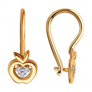 Золотые серьги SOKOLOV с фианитом 029989 фото