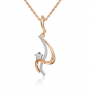 Подвеска из комбинированного золота Platina с бриллиантом 03-0128-00-101-1111-30 фото