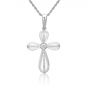 Подвеска из белого золота Platina с бриллиантом 03-0417-00-101-1120-30 фото