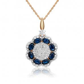 Золотая подвеска Platina с бриллиантом и сапфиром 03-0418-00-105-1110-30 фото