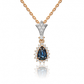 Золотая подвеска Platina с бриллиантом и сапфиром 03-0540-00-105-1110-30 фото